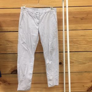 Blue and White Straight Ankle Pants